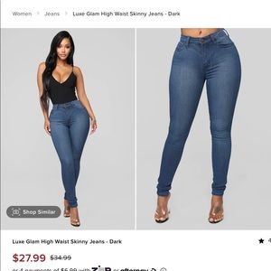 Fashion nova, new with tags, high waisted skinny jeans, size 9
